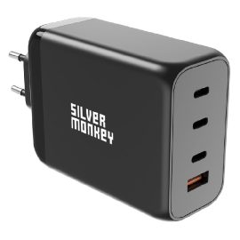 Mocna ładowarka GaN 200W 3xUSB-C PD USB-A QC 3.0 czarna