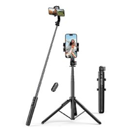 Selfie stick kijek teleskopowy do telefonu ze stojakiem i pilotem Bluetooth 1.5m czarny
