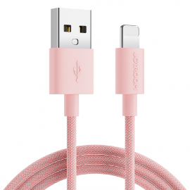 Kabel przewód w oplocie do iPhoneUSB-A - Lightning 2m pastel różowy