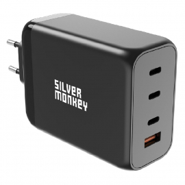 Mocna ładowarka GaN 200W 3xUSB-C PD USB-A QC 3.0 czarna